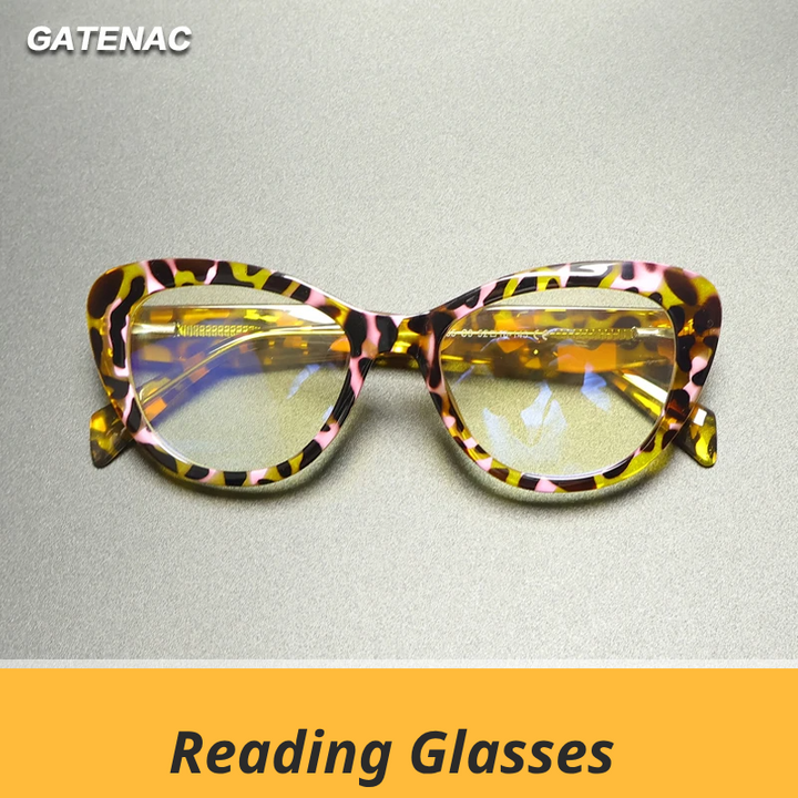 Gatenac Women's Full Rim Cat Eye Tr 90 Titanium Reading Glasses Gx2165