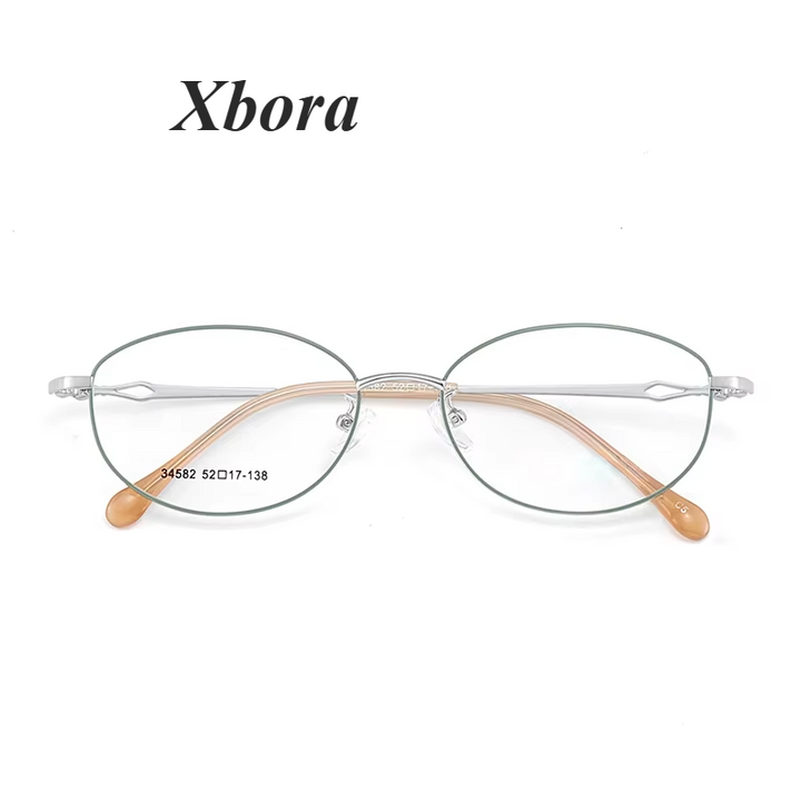 Xbora Unisex Full Rim Oval Square Alloy Eyeglasses 34582
