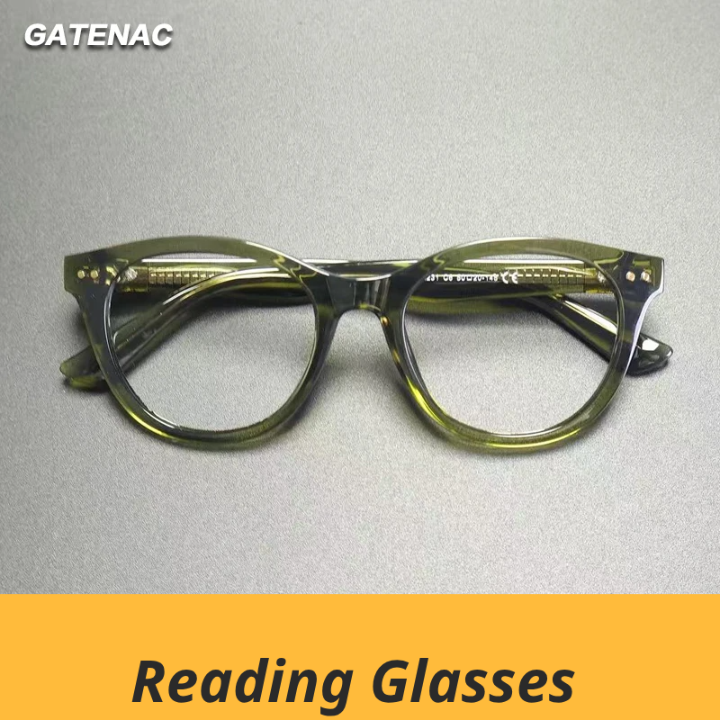 Gatenac Unisex Full Rim Oval Tr 90 Titanium Reading Glasses Gxyj2231