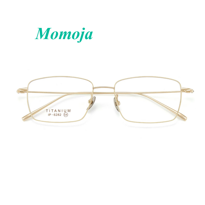 Momoja Unisex Full Rim Polygon Square Titanium Eyeglasses 76282