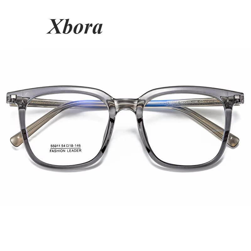 Xbora Unisex Full Rim Square Tr 90 Titanium Eyeglasses 55011