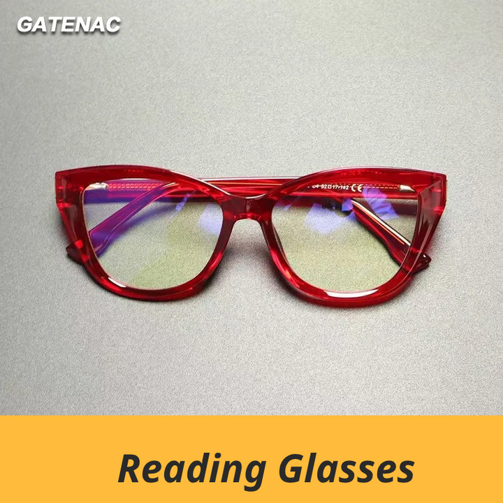 Gatenac Women's Full Rim Cat Eye Tr 90 Titanium Reading Glasses Gx2276