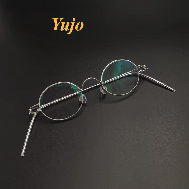 Yujo Unisex Full Rim Oval Steel Custom Eyeglasses 61423
