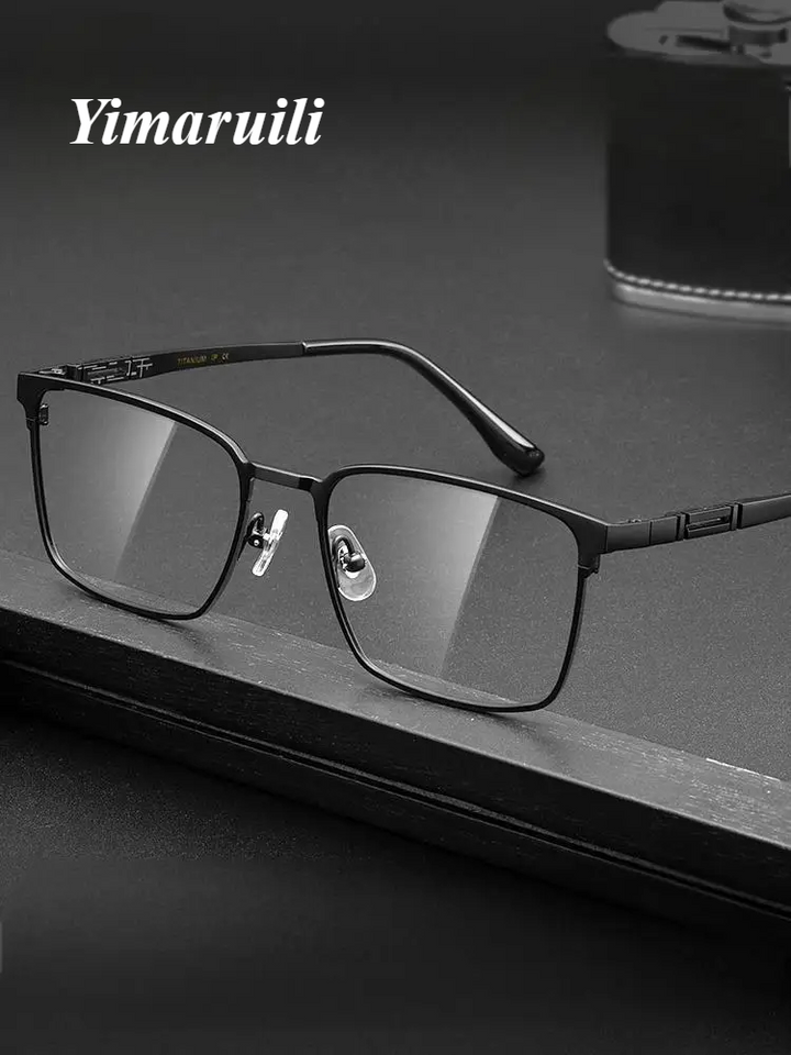 Yimaruili Unisex Full Rim Square Titanium Eyeglasses 70239