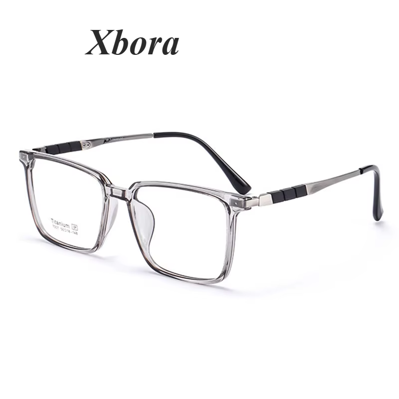 Xbora Unisex Full Rim Square Tr 90 Titanium Eyeglasses 7007