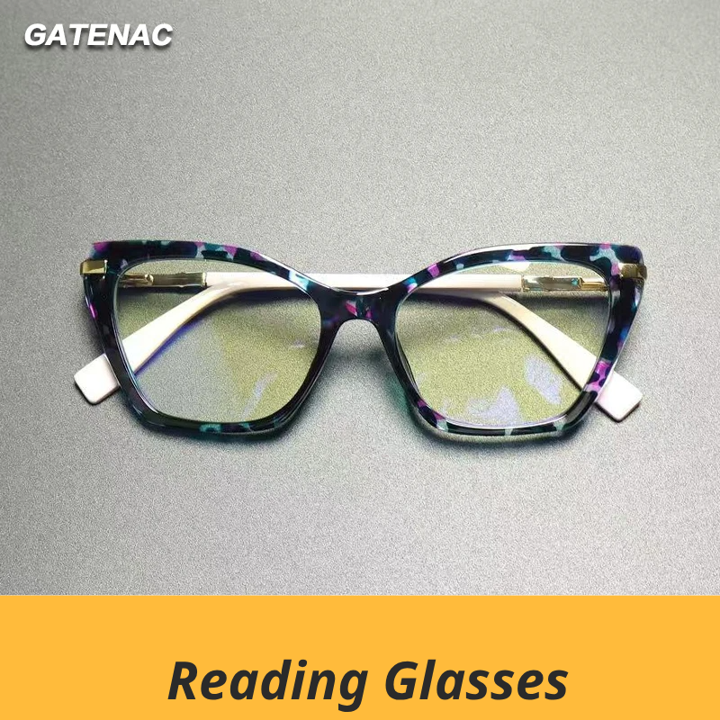 Gatenac Women's Full Rim Butterfly Tr 90 Titanium Reading Glasses G2104