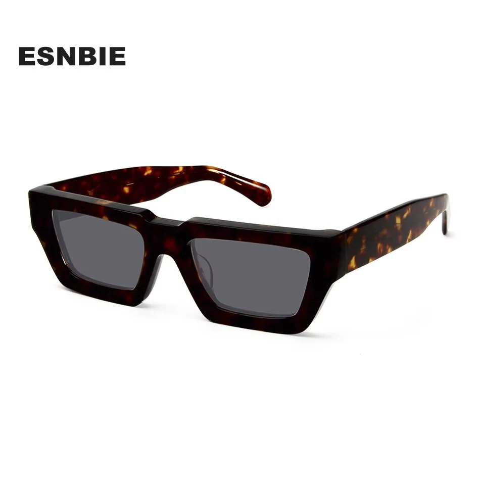 Esnbie Unisex Full Rim Brow Line Square Acetate Sunglasses 101023