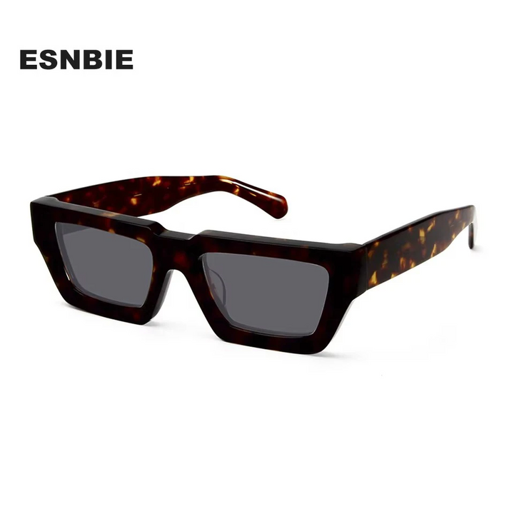 Esnbie Unisex Full Rim Brow Line Square Acetate Sunglasses 101023