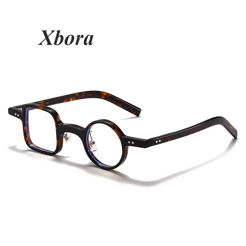 Xbora Unisex Full Rim Round Square Acetate Eyeglasses 63504