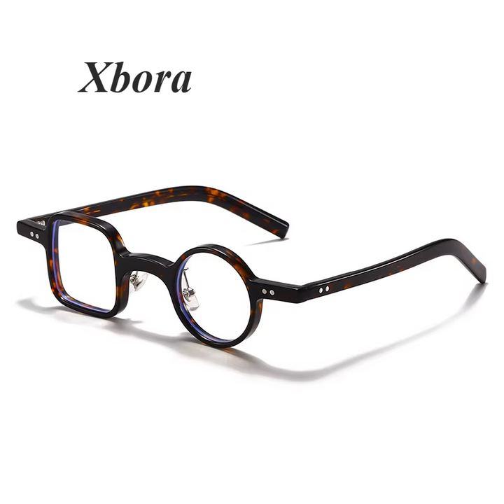 Xbora Unisex Full Rim Round Square Acetate Eyeglasses 63504