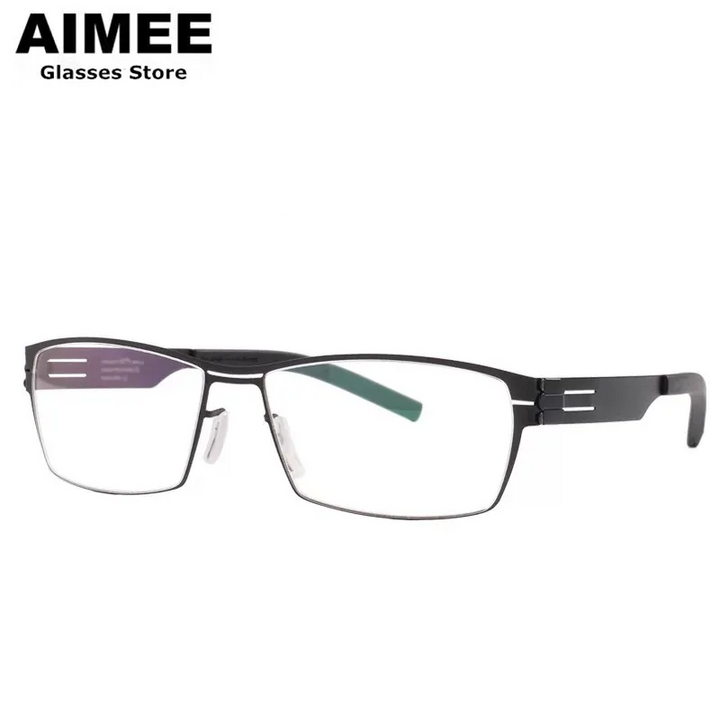 Aimee Unisex Full Rim Rectangle Screwless Steel Eyeglasses 15083