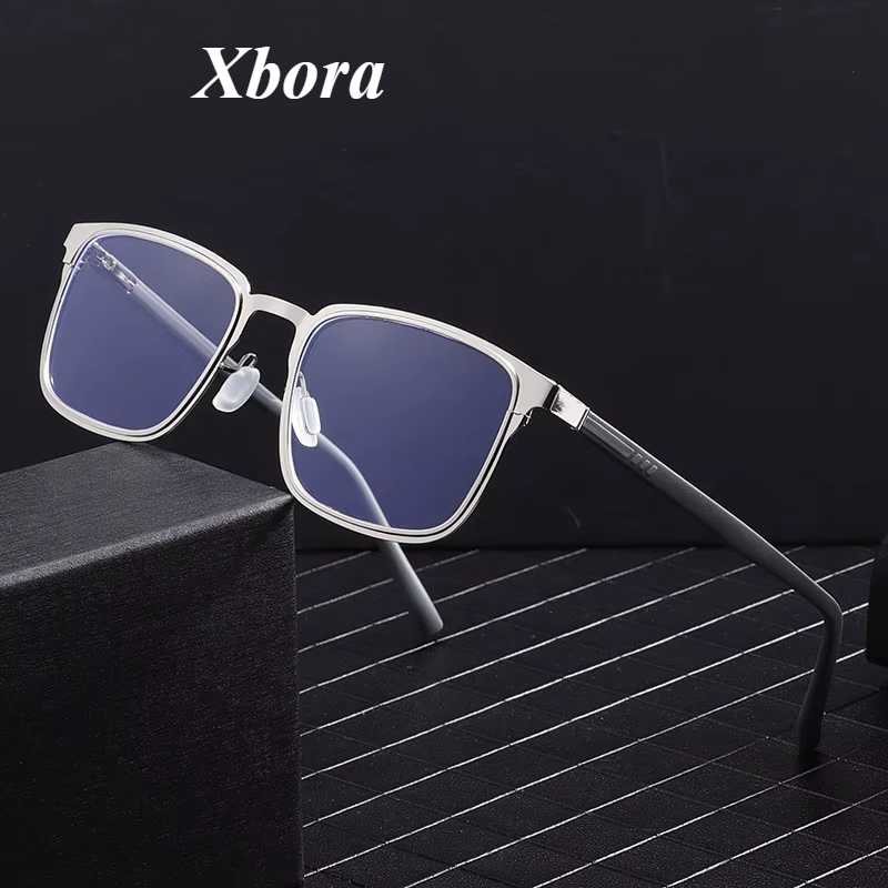 Xbora Unisex Full Rim Square Tr 90 Titanium Eyeglasses 48204