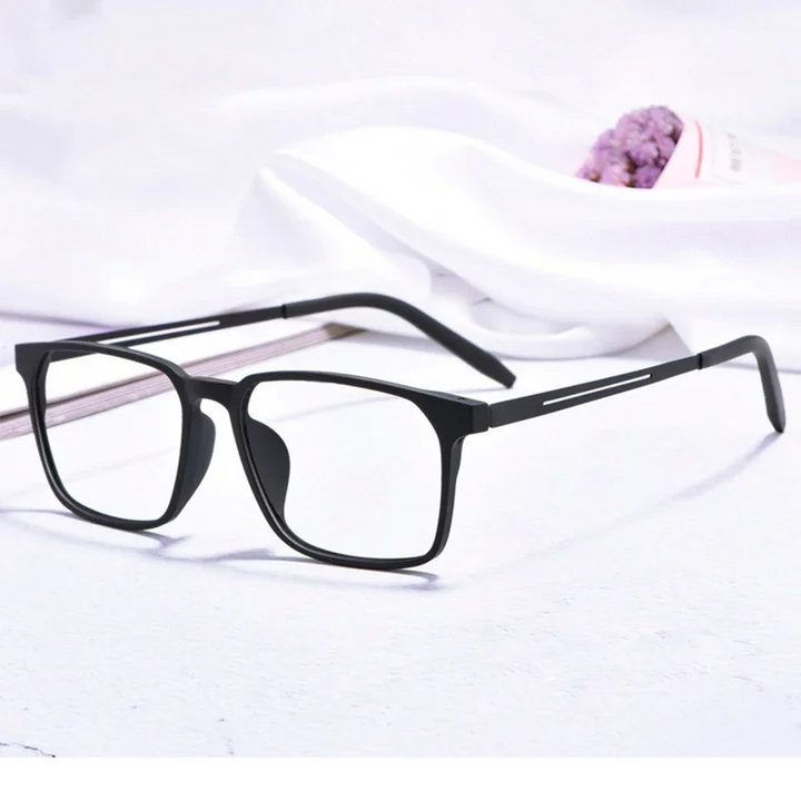 Handoer Unisex Full Rim Square Tr 90 Titanium Eyeglasses 78878