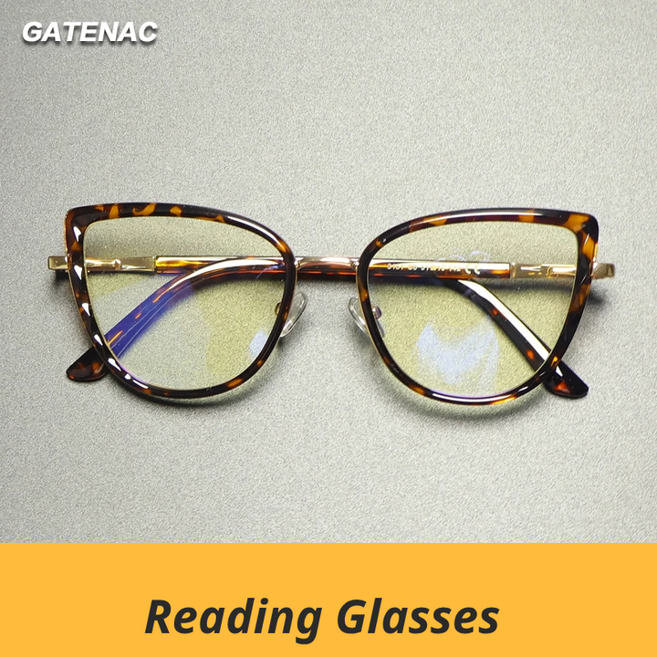 Gatenac Women's Full Rim Cat Eye Tr 90 Titanium Reading Glasses Gx3151