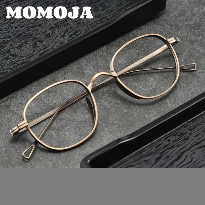 Momoja Women's Full Rim Polygon Square Titanium Eyeglasses 78016