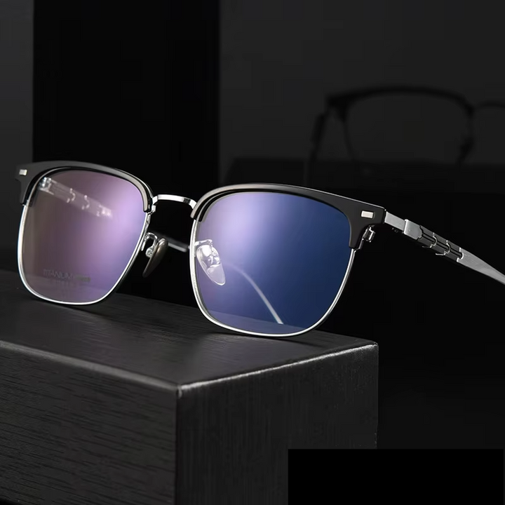 Handoer Women's Full Rim Square Titanium Acetate Eyeglasses 59019
