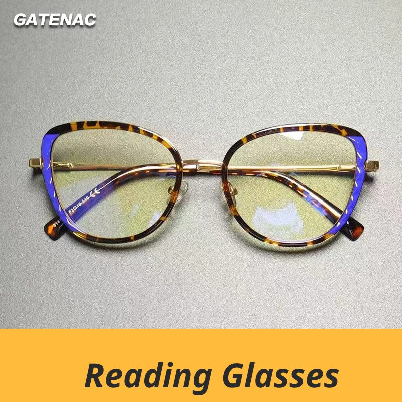 Gatenac Women's Full Rim Butterfly Tr 90 Titanium Reading Glasses G3147