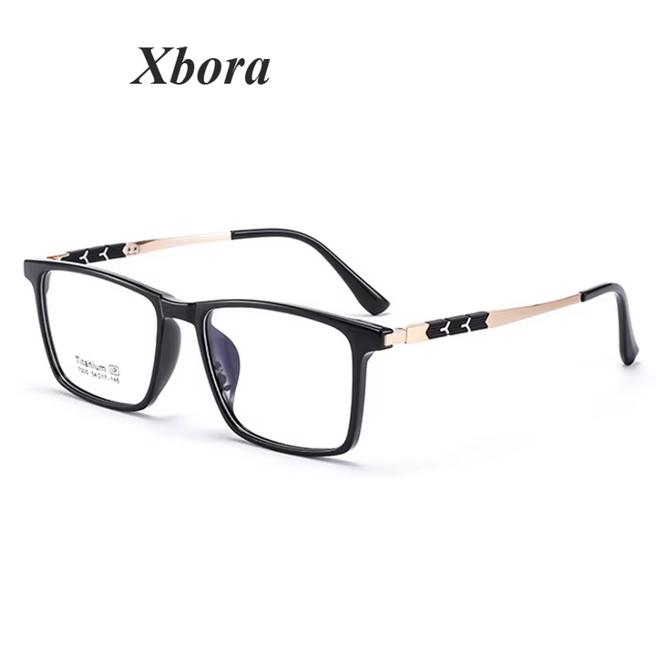 Xbora Unisex Full Rim Square Tr 90 Titanium Eyeglasses 7005