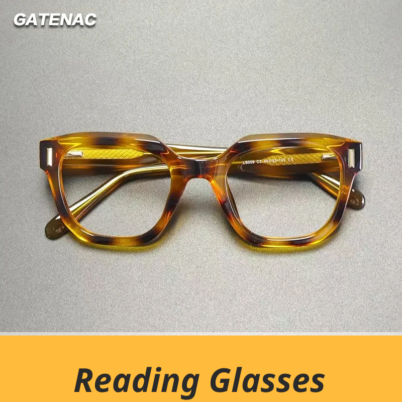 Gatenac Unisex Full Rim Polygon Tr90 Titanium Reading Glasses Gxyj9009
