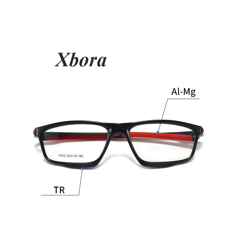 Xbora Unisex Full Rim Square Tr 90 Aluminum Sport Eyeglasses 45852