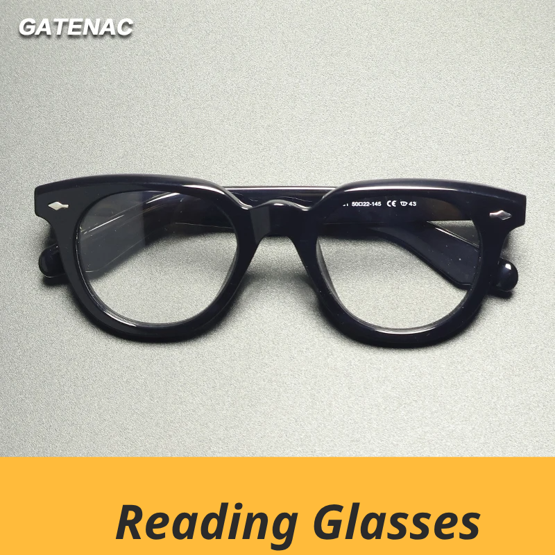 Gatenac Unisex Full Rim Oval Square Acetate Reading Glasses Gxyj91123