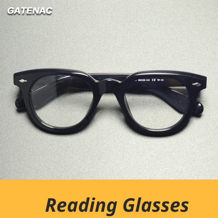 Gatenac Unisex Full Rim Oval Square Acetate Reading Glasses Gxyj91123