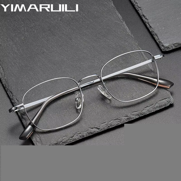 Yimaruili Women's Full Rim Polygon Square Titanium Eyeglasses 124210