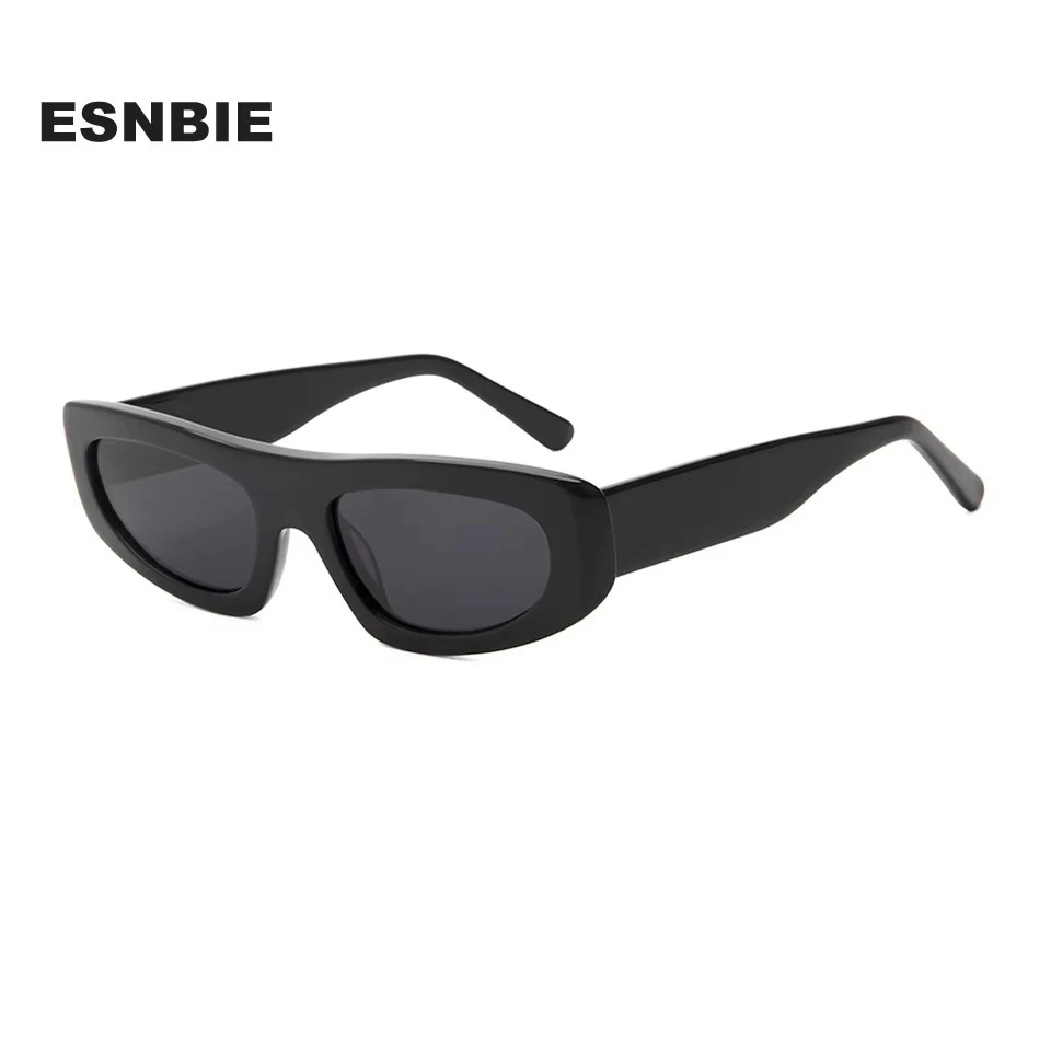 Esnbie Unisex Full Rim Square Brow Line Acetate Sunglasses 240171