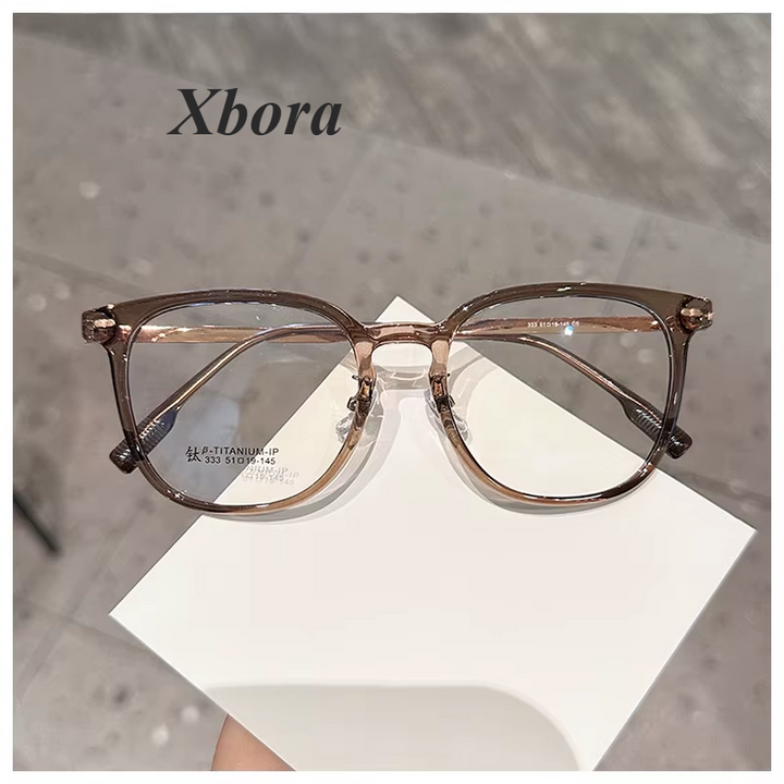 Xbora Unisex Full Rim Oval Square Tr 90 Alloy Eyeglasses 85333