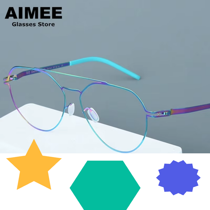 Aimee Unisex Full Rim Oval Double Bridge Steel Eyeglasses 19146