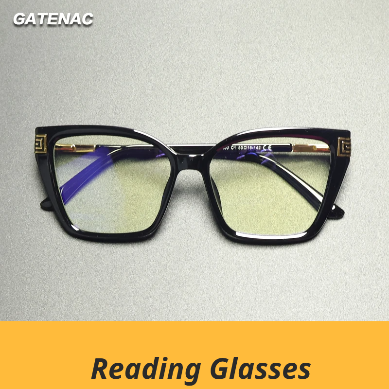 Gatenac Women's Full Rim Square Tr 90 Titanium Reading Glasses Gxy2260