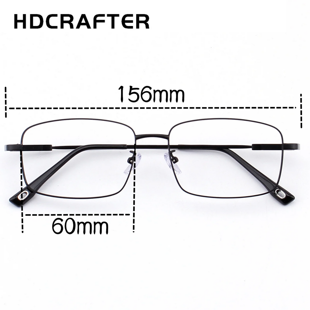 Hdcrafter Unisex Full Rim Big Square Titanium Eyeglasses 62804