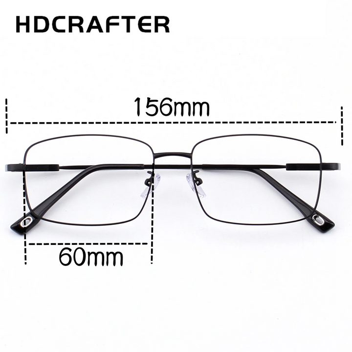 Hdcrafter Unisex Full Rim Big Square Titanium Eyeglasses 62804