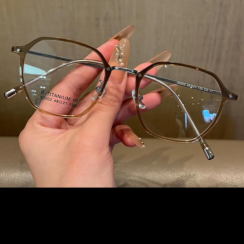 Gmei Women's Full Rim Flat Top Polygon Tr 90 Titanium Eyeglasses 82002