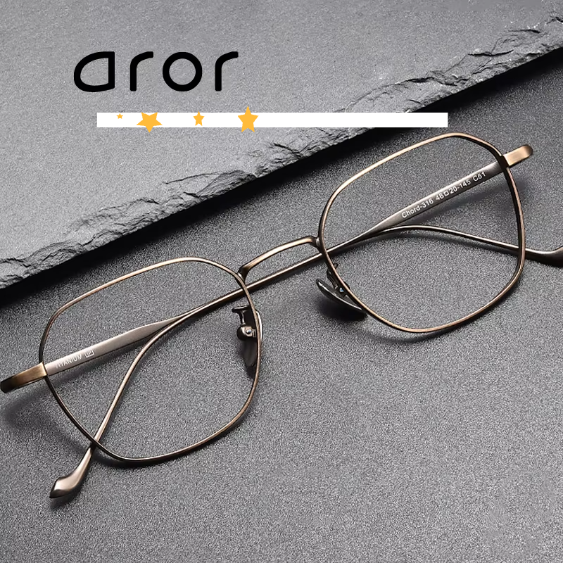 Aror Women's Full Rim Polygon Square Titanium Eyeglasses 295316