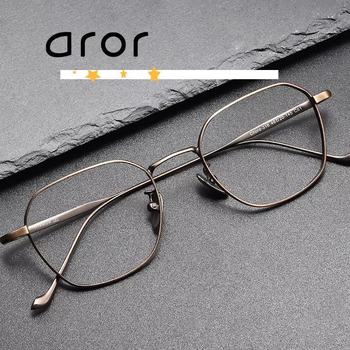 Aror Women's Full Rim Polygon Square Titanium Eyeglasses 295316