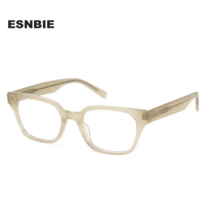 Esnbie Unisex Full Rim Square Thick Acetate Temple Eyeglasses 22095