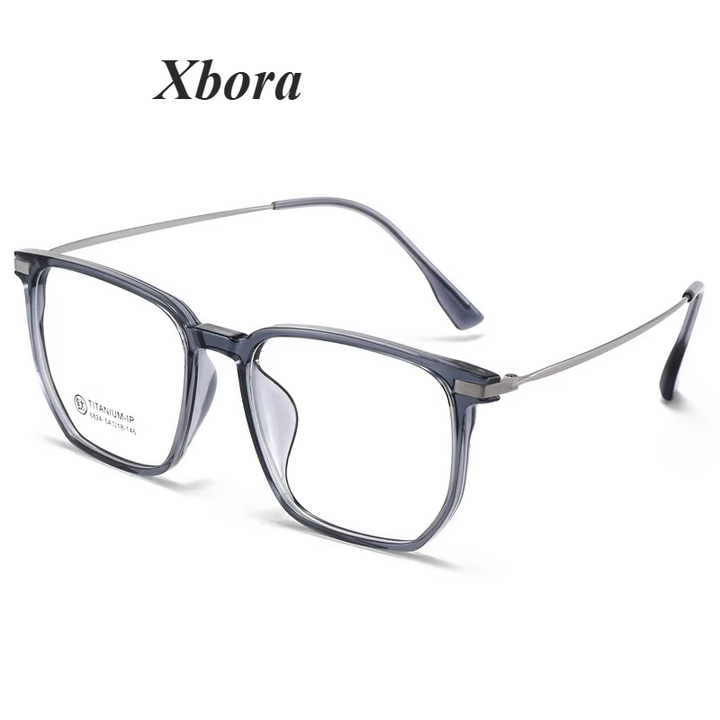 Xbora Unisex Full Rim Square Tr 90 Titanium Eyeglasses 66824