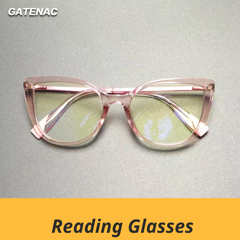 Gatenac Women's Full Rim Cat Eye Tr 90 Titanium Reading Glasses G2128