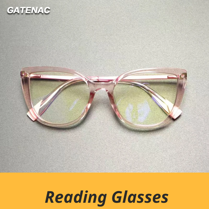 Gatenac Women's Full Rim Cat Eye Tr 90 Titanium Reading Glasses G2128