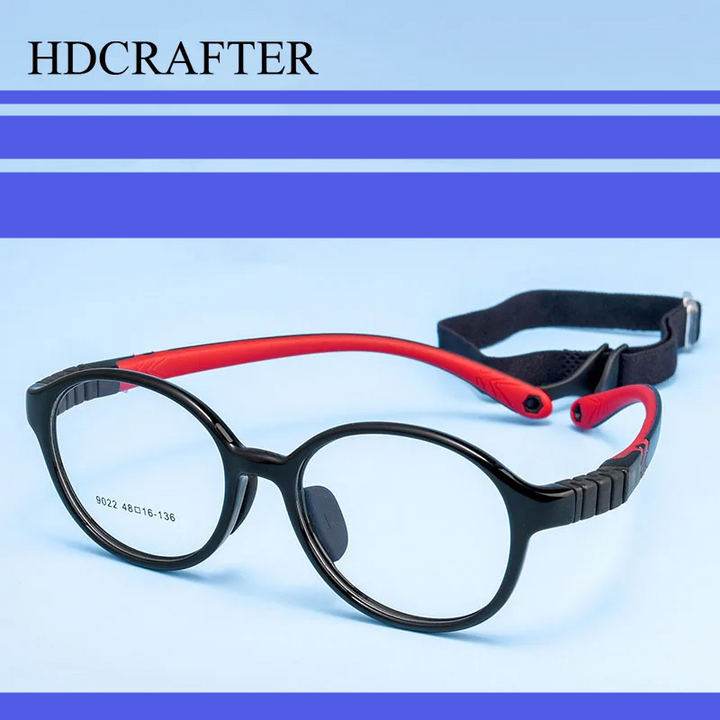 Hdcrafter Unisex Children's Full Rim Oval Silicone Eyeglasses 59022