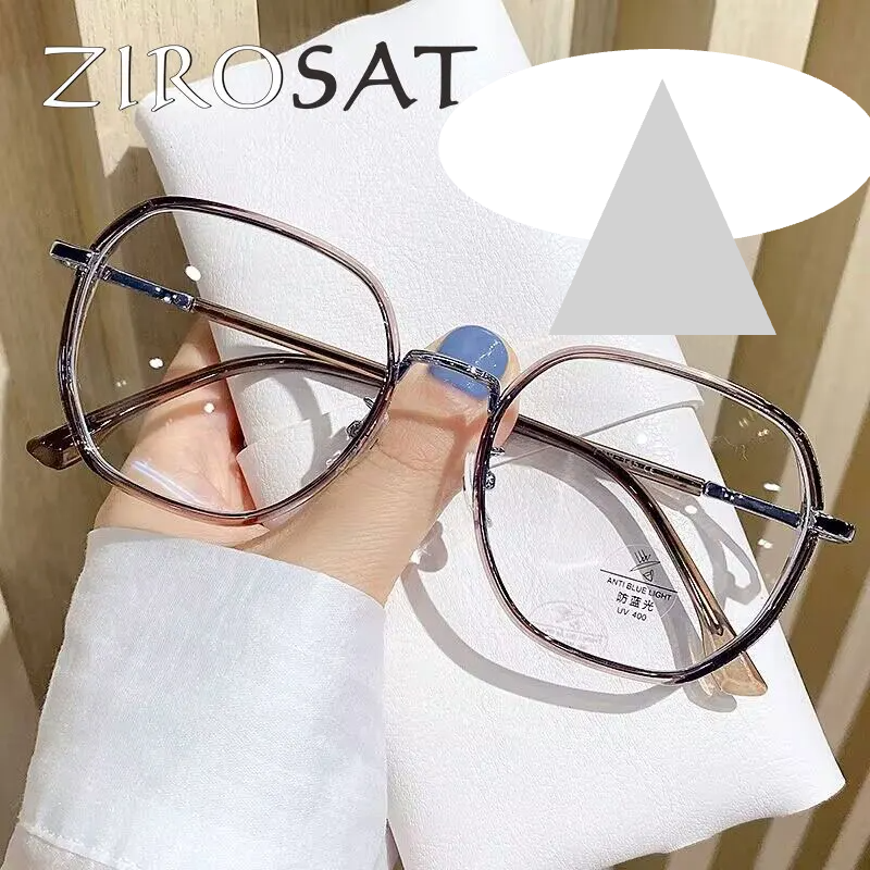 Zirosat Women's Full Rim Polygon Oval Tr 90 Titanium Eyeglasses 8880