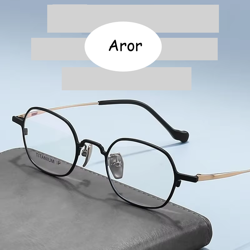 Aror Women's Full Rim Polygon Square Titanium Acetate Eyeglasses 41338 Full Rim Aror