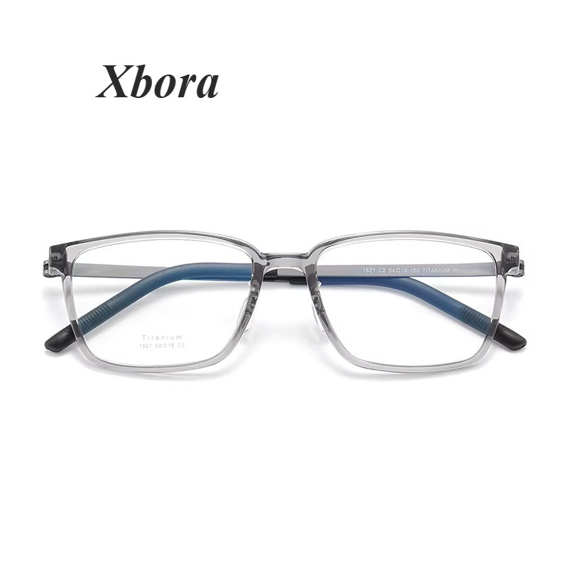Xbora Unisex Full Rim Square Tr 90 Titanium Eyeglasses 71821