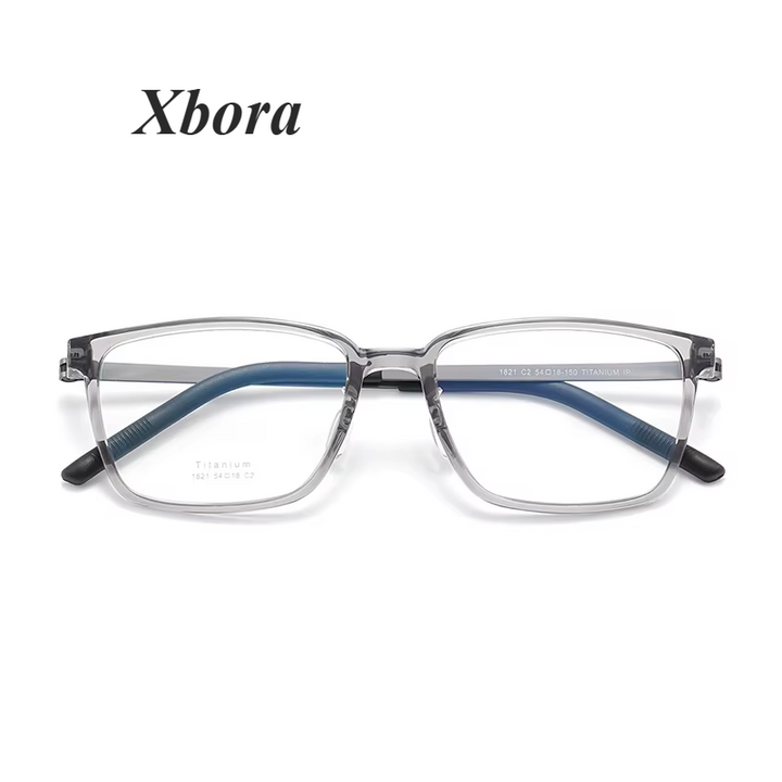 Xbora Unisex Full Rim Square Tr 90 Titanium Eyeglasses 71821