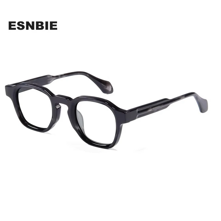 Esnbie Unisex Full Rim Polygon Round Acetate Eyeglasses 696153