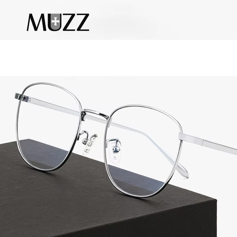 Muzz Unisex Full Rim Oval Square Titanium Eyeglasses 31015