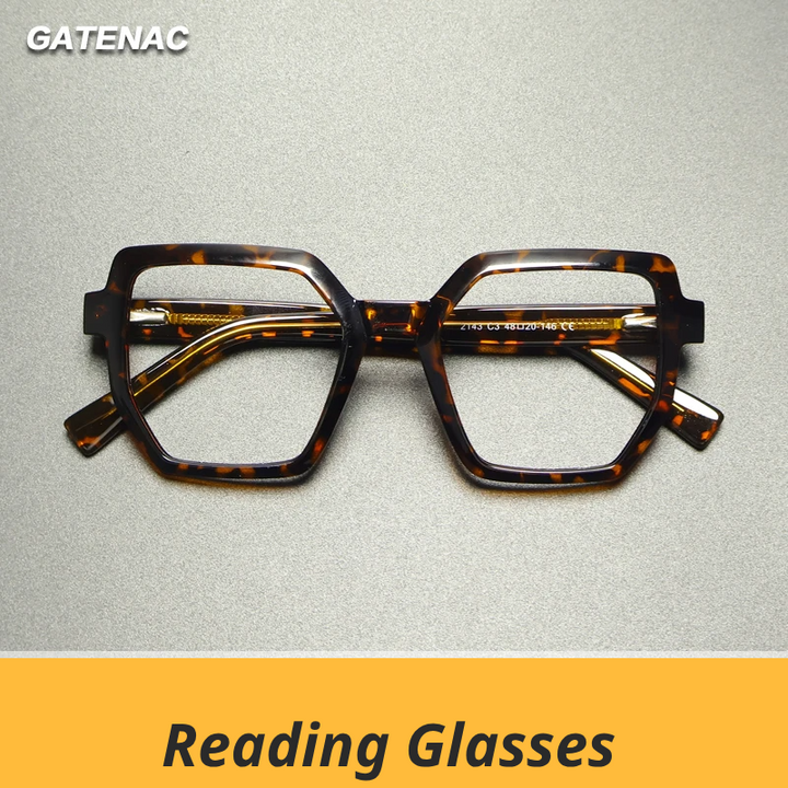 Gatenac Women's Full Rim Cat Eye Tr 90 Titanium Reading Glasses G2143