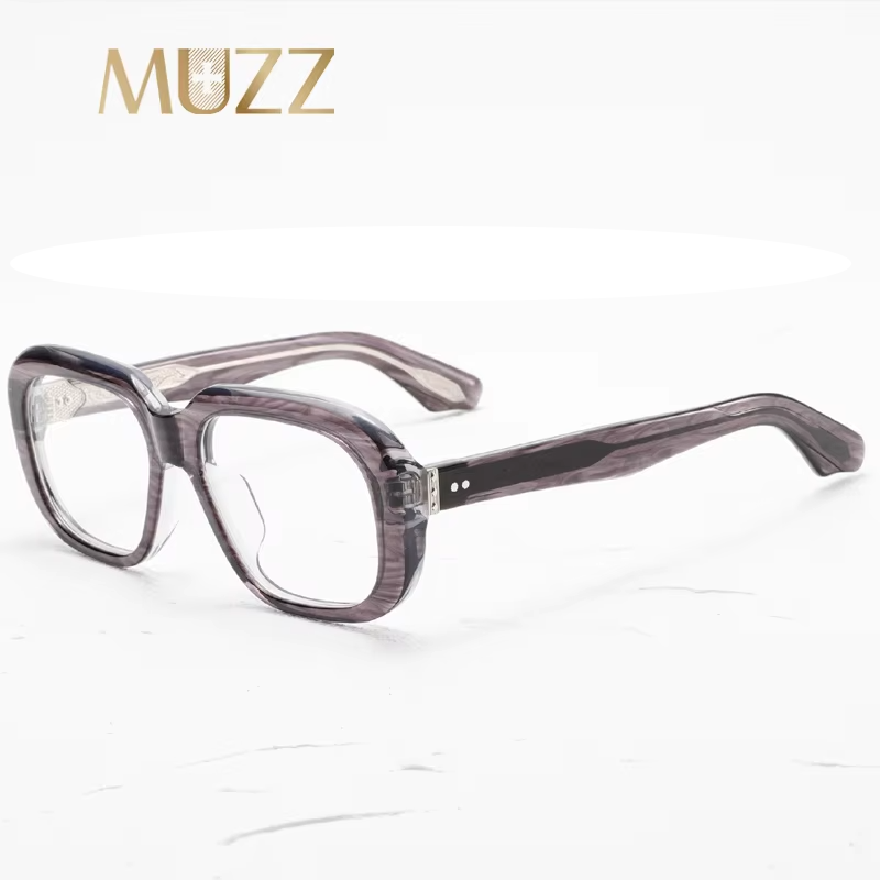 Muzz Men's Full Rim Oval Square Thick Acetate Eyeglasses 842315 Full Rim Muzz