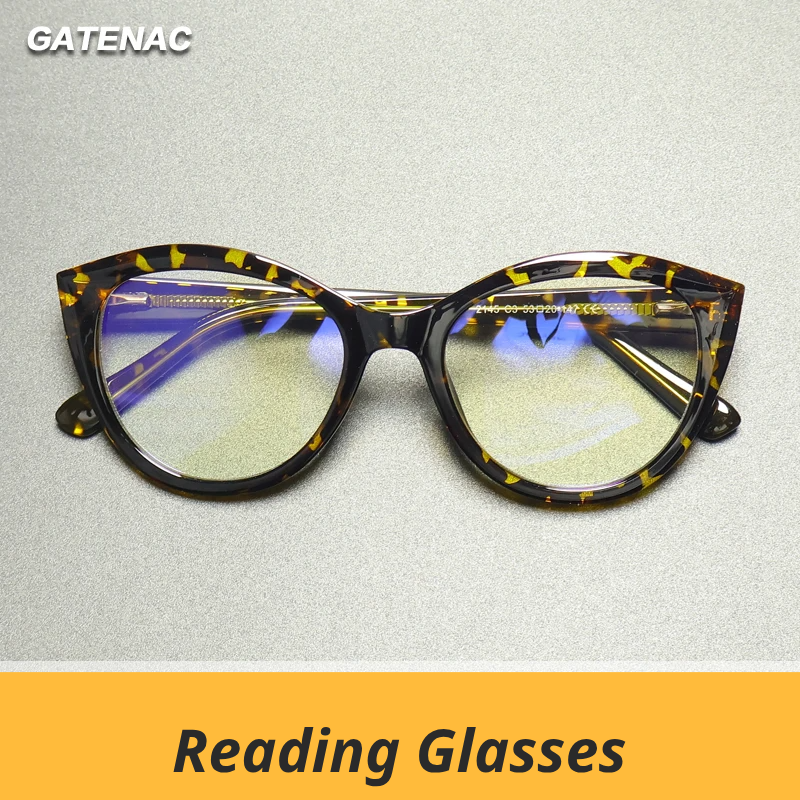 Gatenac Women's Full Rim Cat Eye Tr 90 Titanium Reading Glasses Gx2145